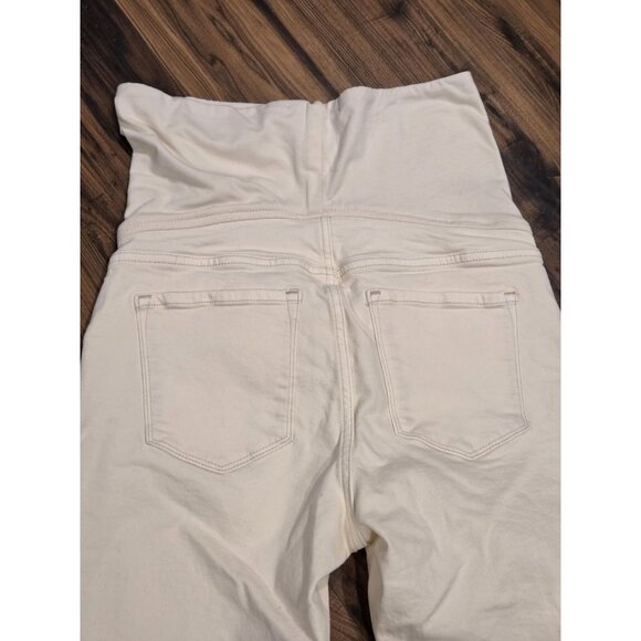 Mango Maternity Jeans Over The Belly Crop Frayed Hem Sz 6/8 - Picture 5 of 12